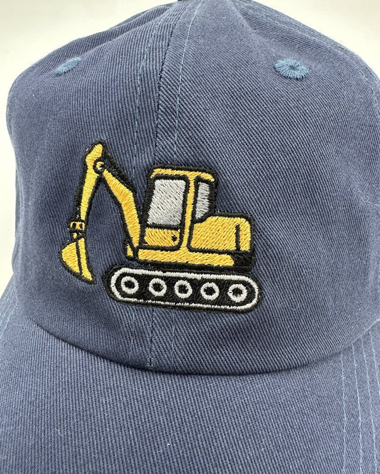 Kinder Baseball Cap mit Bagger Stickerei Detailsansicht