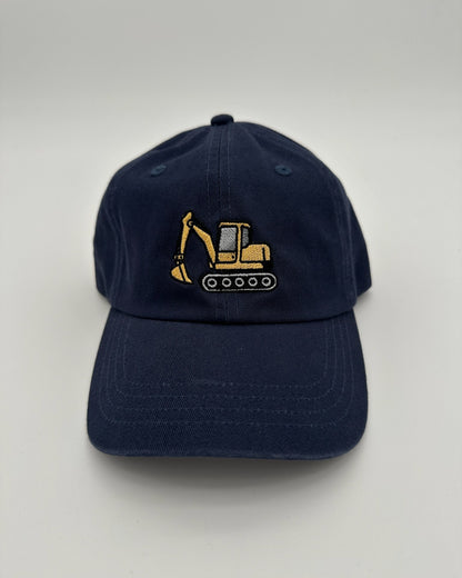 Kinder Baseball Cap mit Bagger Stickerei in blau