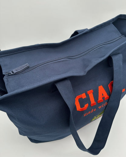 Reißverschluss Canvas Beach Bag ciao verde von studio x monaco