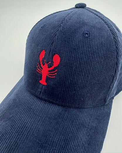 Cord Cap Lobster mit hochwertiger Lobster Bestickung in navy