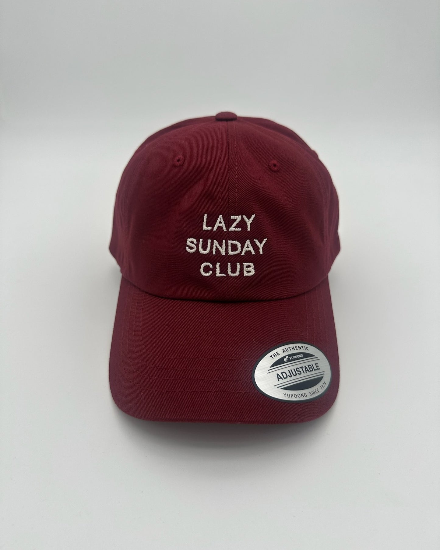 Lazy Sunday Club Baseball Cap aus Baumwolle hochwertig bestickt in Maroon