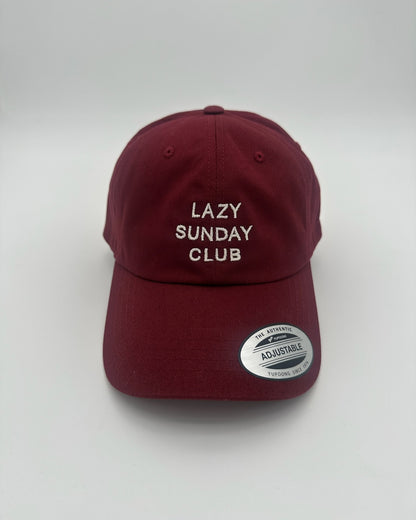 Lazy Sunday Club Baseball Cap aus Baumwolle hochwertig bestickt in Maroon