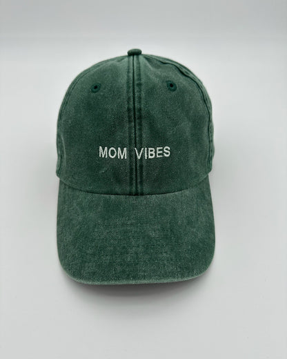 Vintage Cap bestickt MOM VIBES  in bottle green