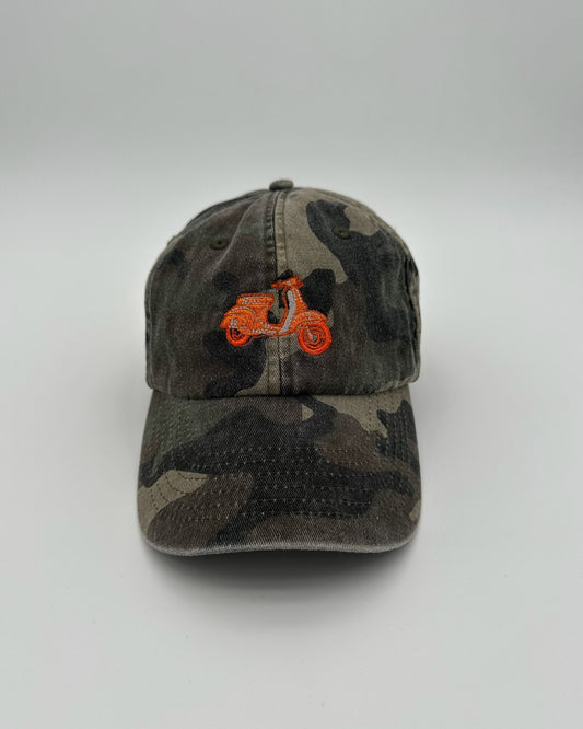 Vintage Cap Retro Scooter mit hochwertiger Bestickung in Jungle Camo
