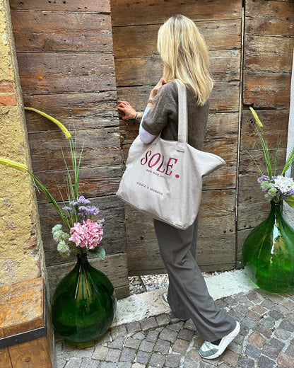 Oversized Canvas Tote Bag Sole in grey von studio x monaco