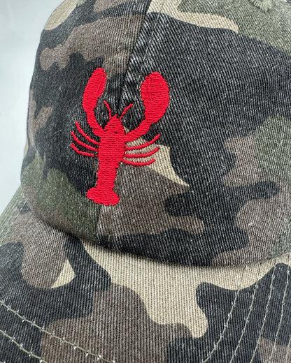Vintage Cap mit hochwertiger Bestickung Lobster in camo von studio x monaco