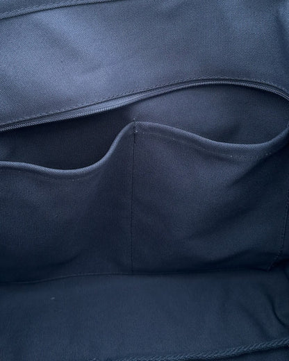 Innentasche Canvas Tote Bag ciao verde in navy