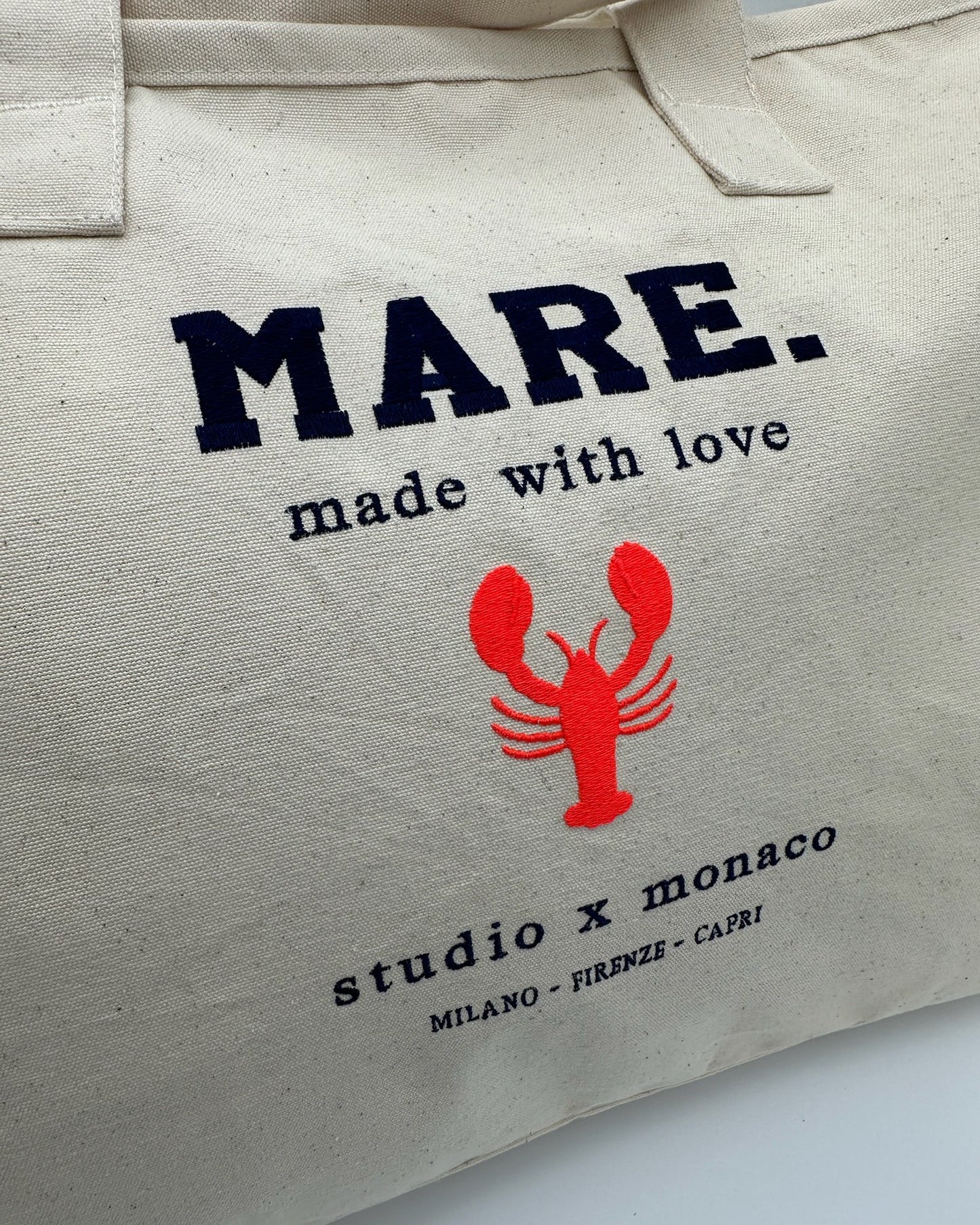 Detailansicht Canvas Beach Bag Mare in natural von studio x monaco