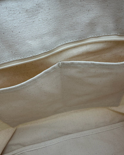 Innentaschenansicht Canvas Beach Bag Mare in natural von studio x monaco