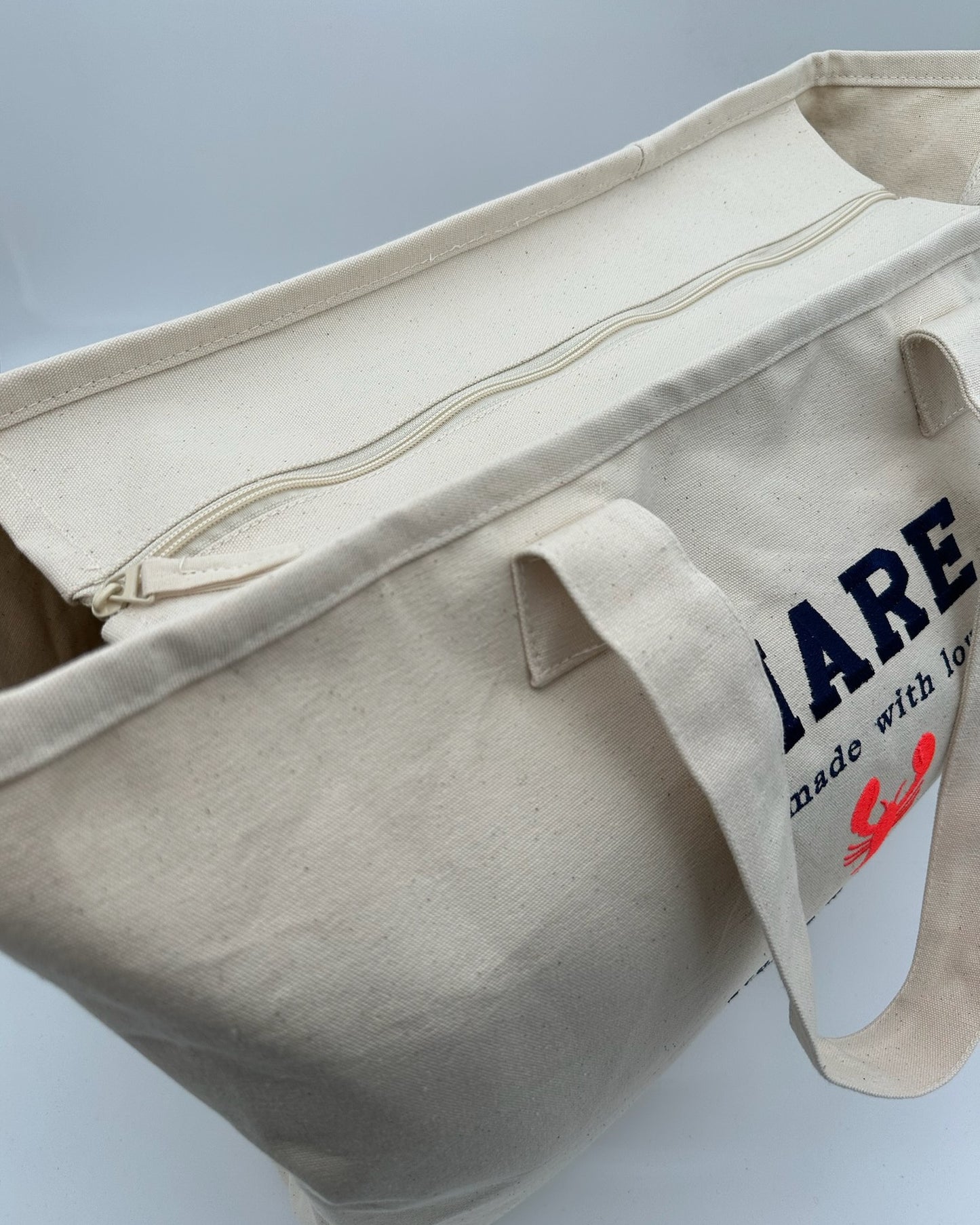 Ansicht von oben Reißverschluss Canvas Tote Bag Mare von studio x monaco