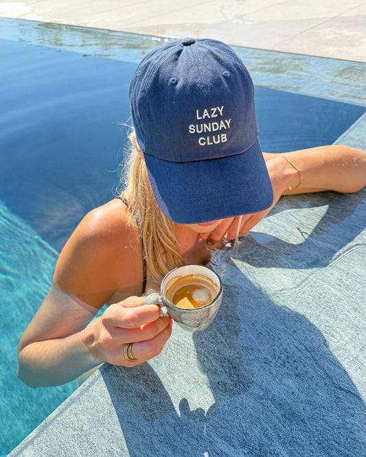 Lazy Sunday Club Baseball Cap aus Baumwolle hochwertig bestickt in Navy