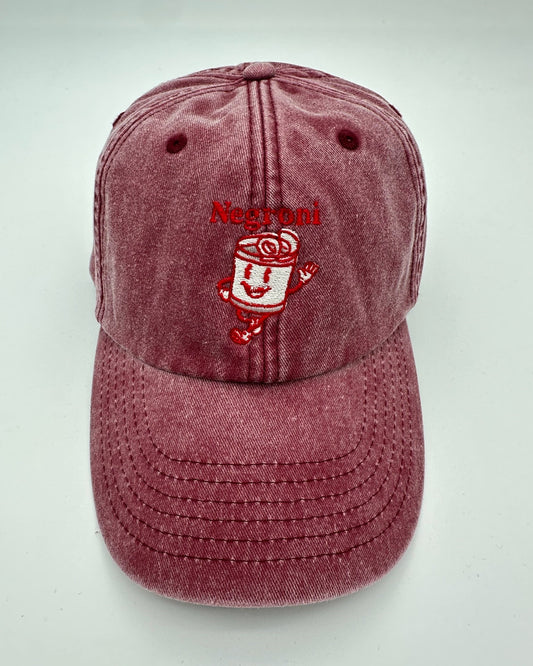 Vintage Cap mit gesticktem "Mr. Negroni" Motiv von studio x monaco in vintage red